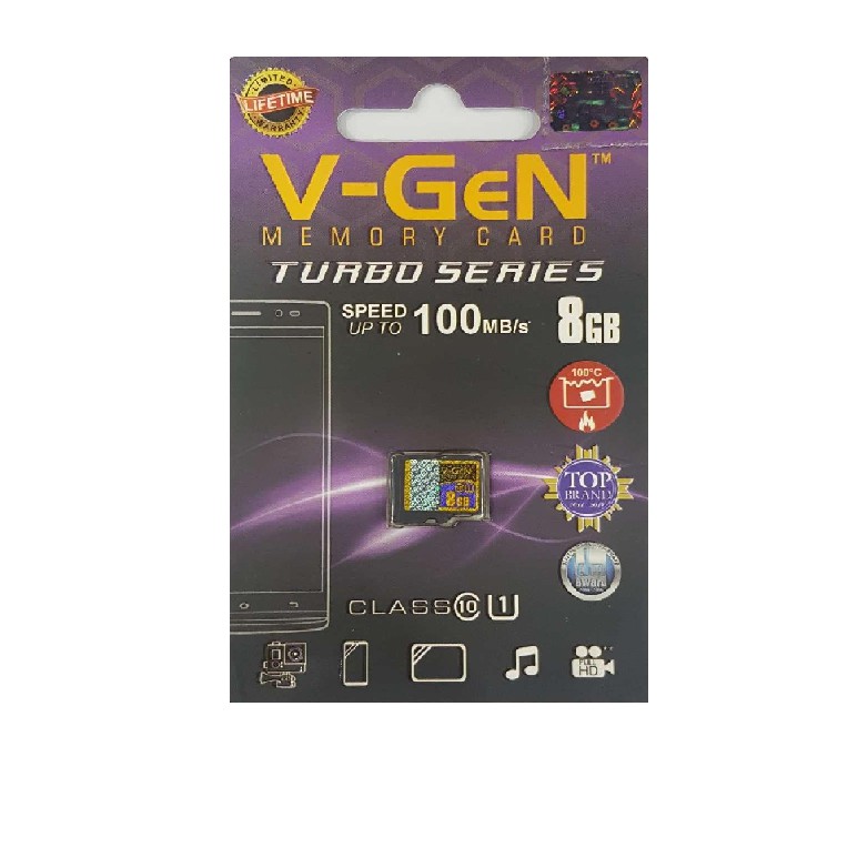 Micro SD V-gen 8GB Turbo Series MicroSD HC Vgen 8 GB Class 10 V GEN NA