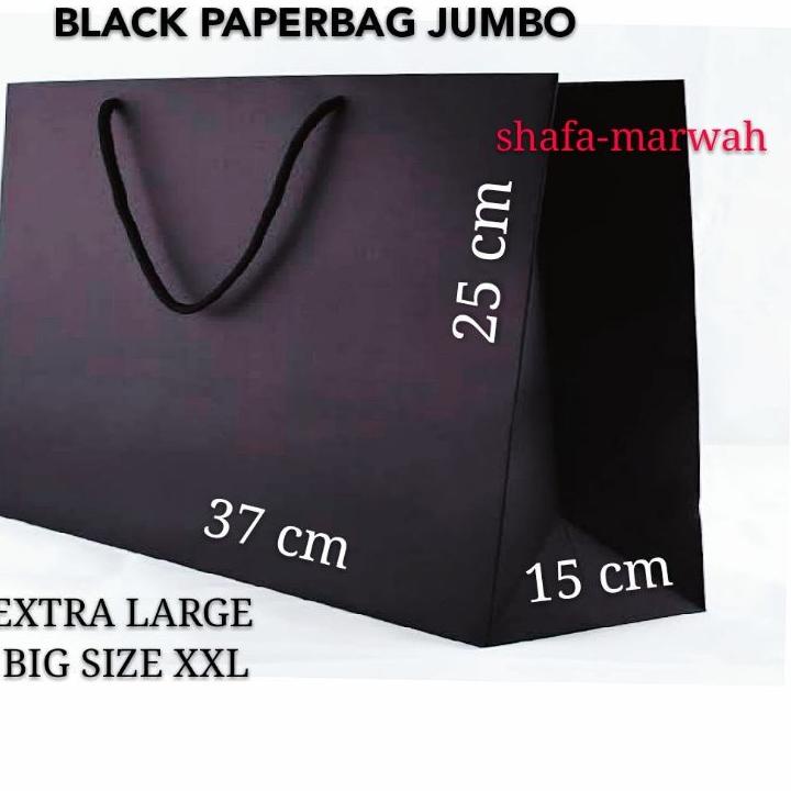 

(PALING DICARI!!) SUPER JUMBO PAPERBAG SUPER BLACK 37 x 15 x 25 cm