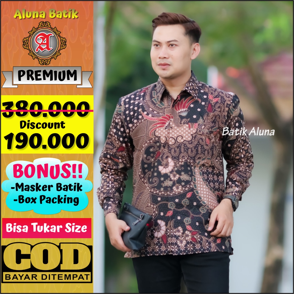 Kemeja Batik Lengan Panjang Batik Pria Baju Batik Premium Pabrik Batik Aluna PCW 118