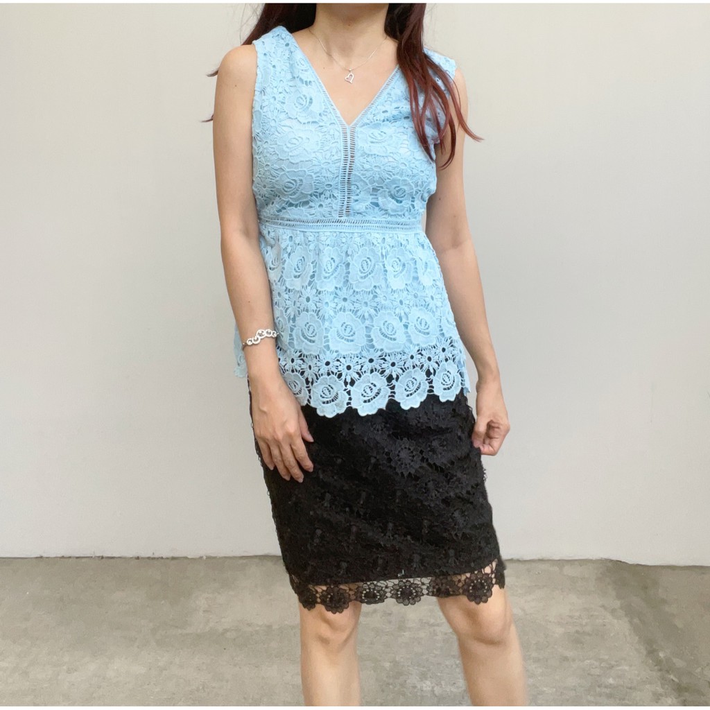 SL92 - ATASAN WANITA SLEEVELESS BRUKAT LACE