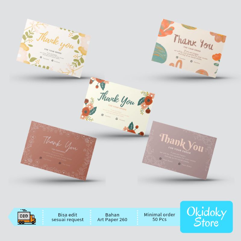 

THANKS CARD 2 SISI | THANKS CARD BOLAK BALIK | THANK YOU CARD | KARTU UCAPAN TERIMAKASIH