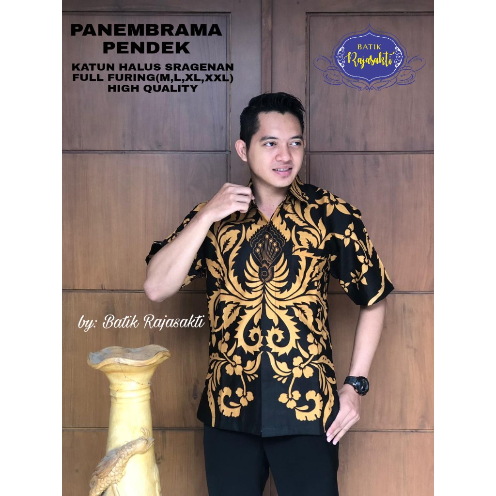 PANEMBRANA RAJASAKTI KEMEJA BATIK SOLO PRIA LENGAN PENDEK LAPIS FURING ATASAN BATIK PREMIUM MODERN KATUN HALUS BAHUWIRYA  BANAMITRA BANAMITRA PUTIH BANGSAWAN BAYU PUTRA BERLIAN BIRU BHARATAYUDA BIMASENA BIRENDRA BIRU INDAH BRAHMAKERTA BRAHMAKERTA MERAH