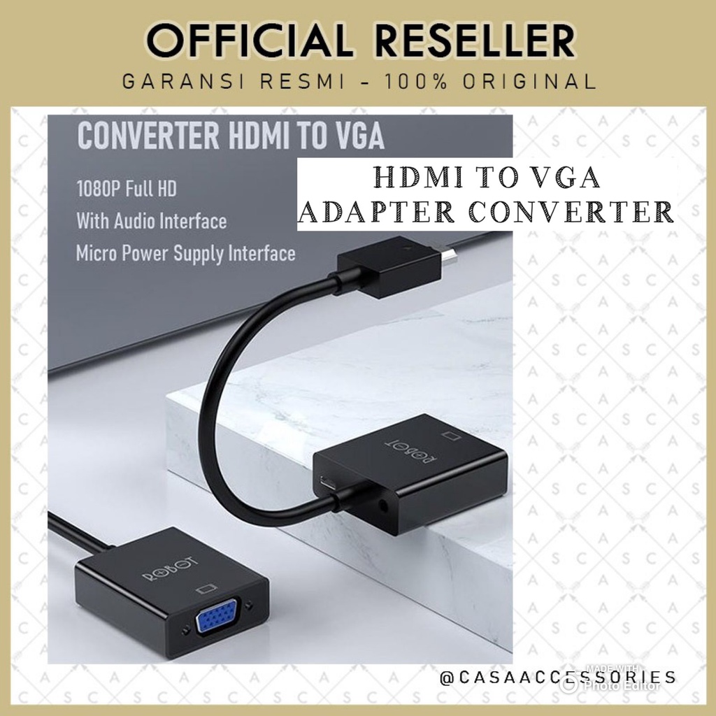 Robot RHV20 HDMI to VGA Adapter Converter 1080P Full Hd Adaptor