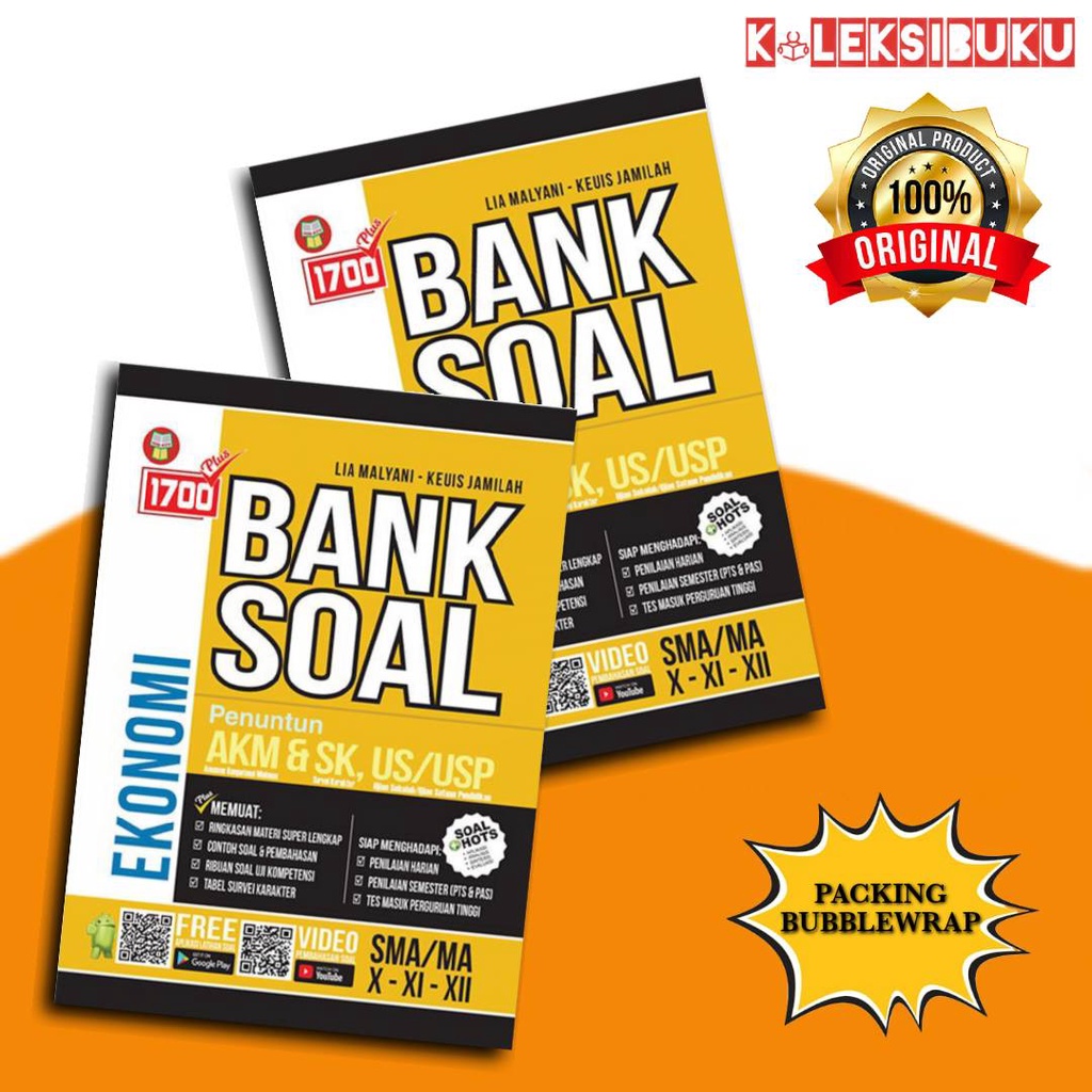 BANK SOAL 1700 SMA AKM&SK US/USP / MATEMATIKA/FISIKA/KIMIA/BIOLOGI/SEJARAH/GEOGRAFI/SOSIOLOGI/EKONOM-EKONOMI