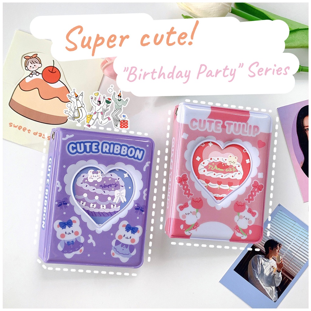 Kawaii Cake Bear 3inch Mini Album Foto Tempat Photocard Buku Penyimpanan Kartu Idol