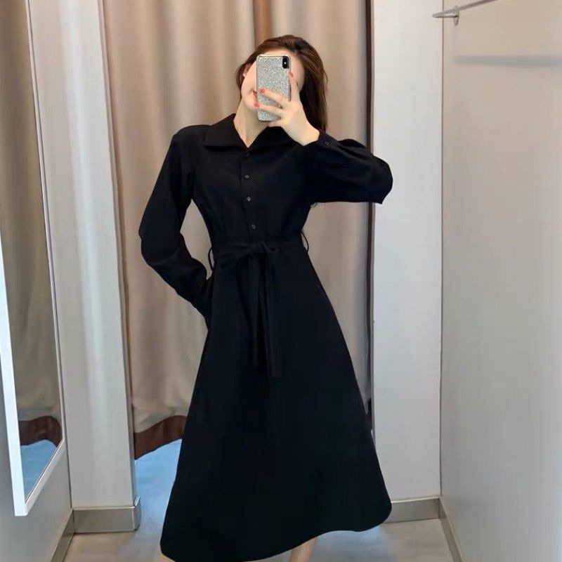 LBD Little Black Dress Collar Dress Korean Style Import Premium