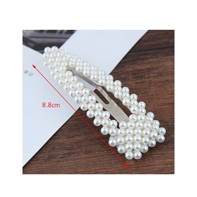 LRC Jepit Rambut Fashion Silver (silver Bottom) Pearl Small Flower Hairpin A57693