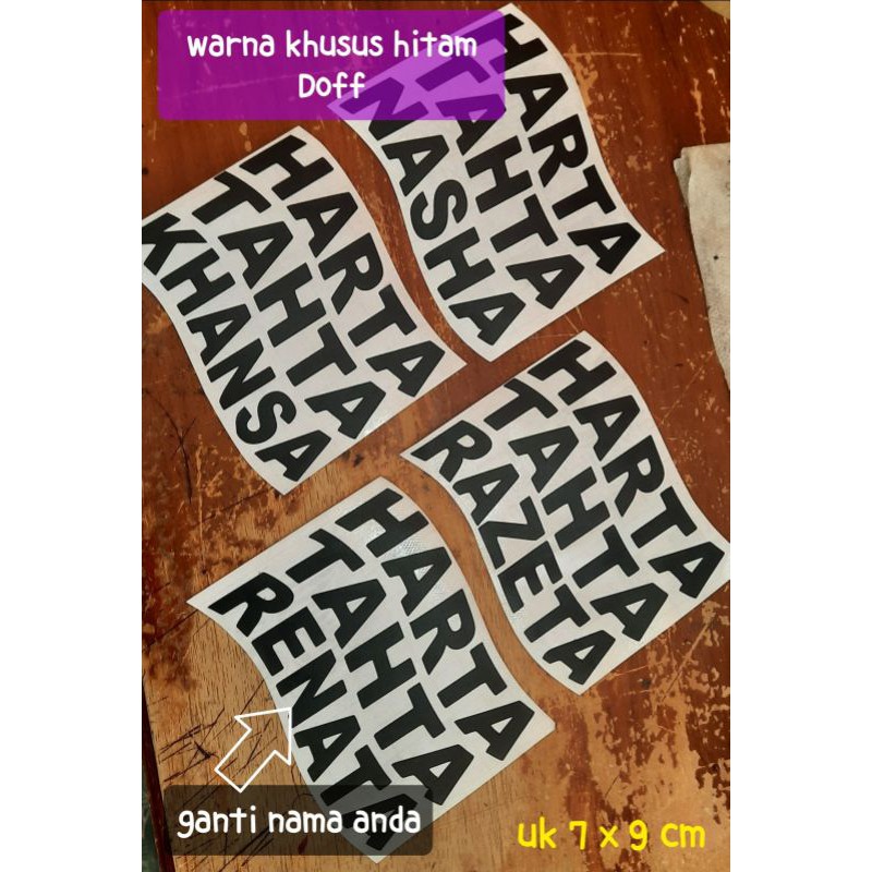 

harta tahta ( nama anda ) Khusus warna Hitam DoFF