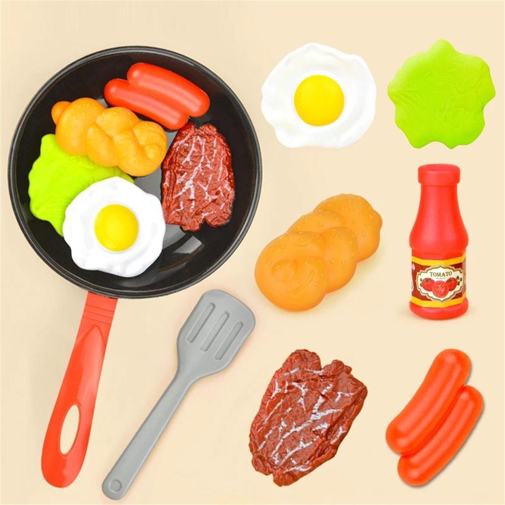 R-flower 8Pcs / Set Mainan Simulasi Hot Dog / Steak / Sayuran Untuk Anak Bermain Peran
