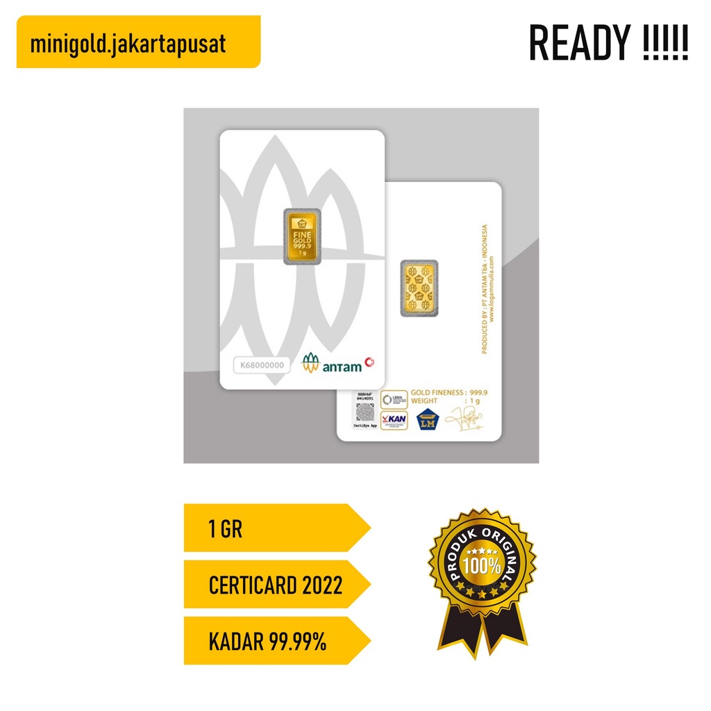 EMAS ANTAM 1 GRAM LOGAM MULIA 2022 TERMURAH DAN GARANSI 100% BERSERTIFIKAT