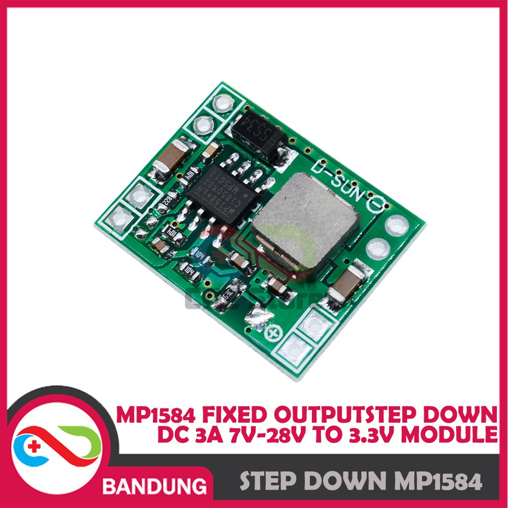 MP1584 SMALL FIXED OUTPUT STEP DOWN DC 3A 7V-28V TO 3.3V MODULE PENURUN TEGANGAN DC KE 3.3V