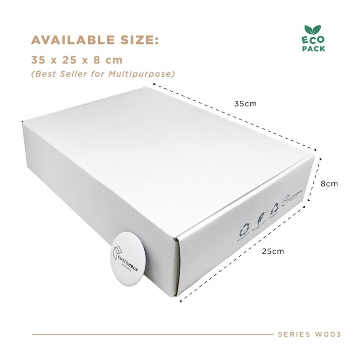 

Kardus Kotak White (33.5x24.5x7.5 cm) Dus Box Kemasan Premium Ready Stock