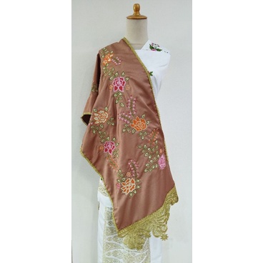 Selendang koto gadang bordir motif kapalo samek-Milo