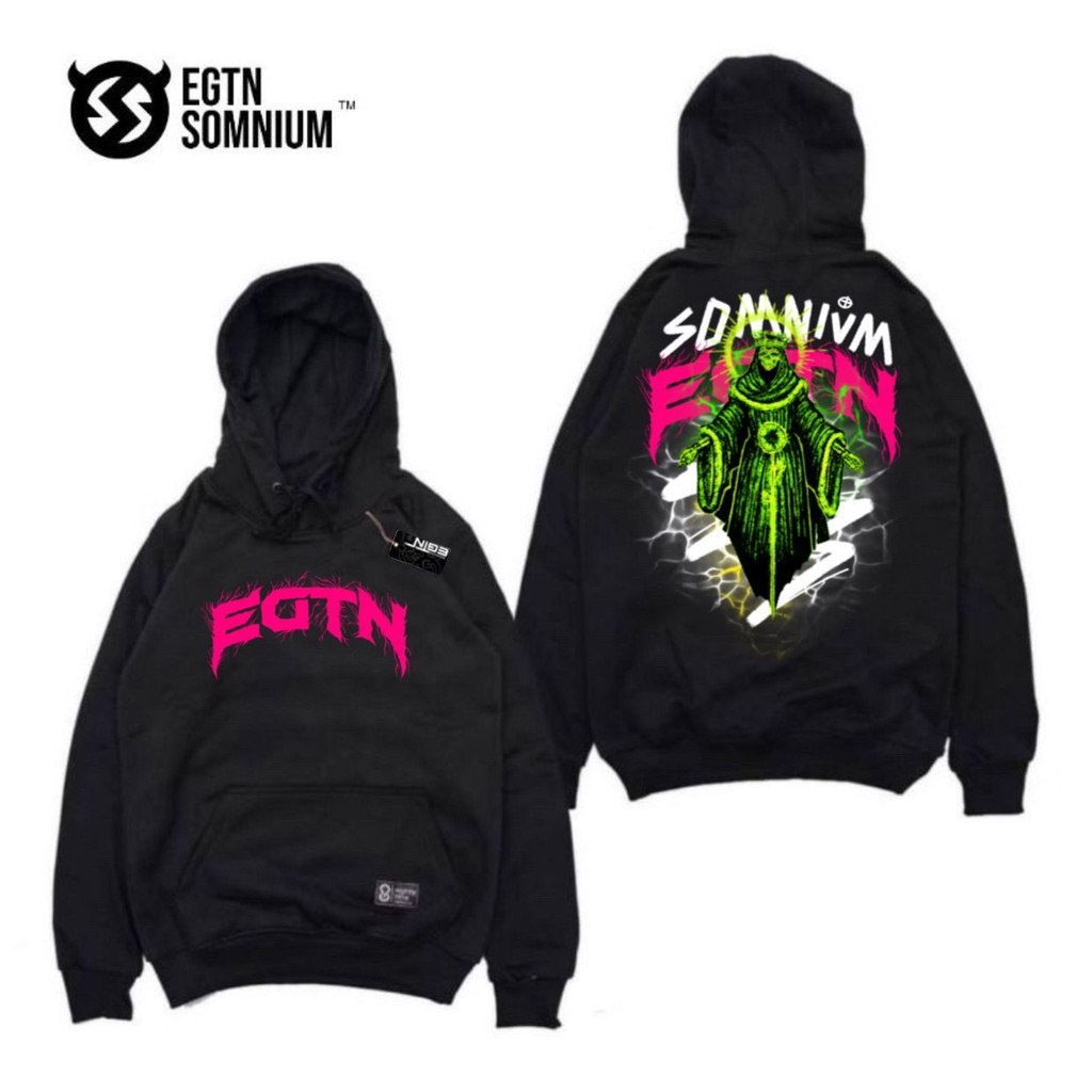 HOODIE PRIA BLACK MOTIF SOMNIUM UNISEX SWEATER HOODIE TERBARU TERLARIS