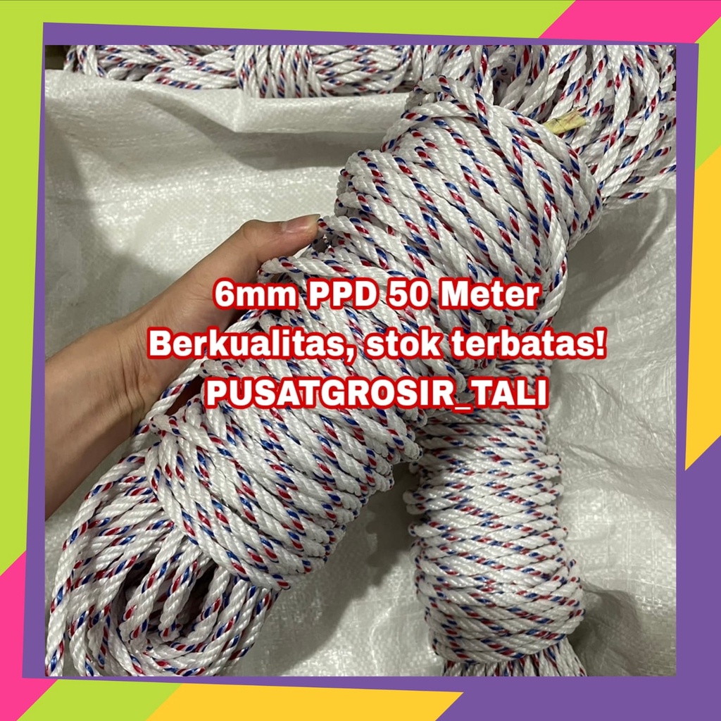

Tali Tambang 6mm ppd / Tali Tambang Truk / Tali Tambang proyek / Tambang 5 Meter / 10 Meter / 20 Meter