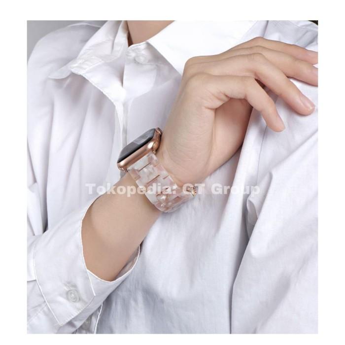 Wearable Tali Jam 22Mm Rantai Strap Apple Watch 6 Se 5 38Mm 44Mm Iwatch Bening