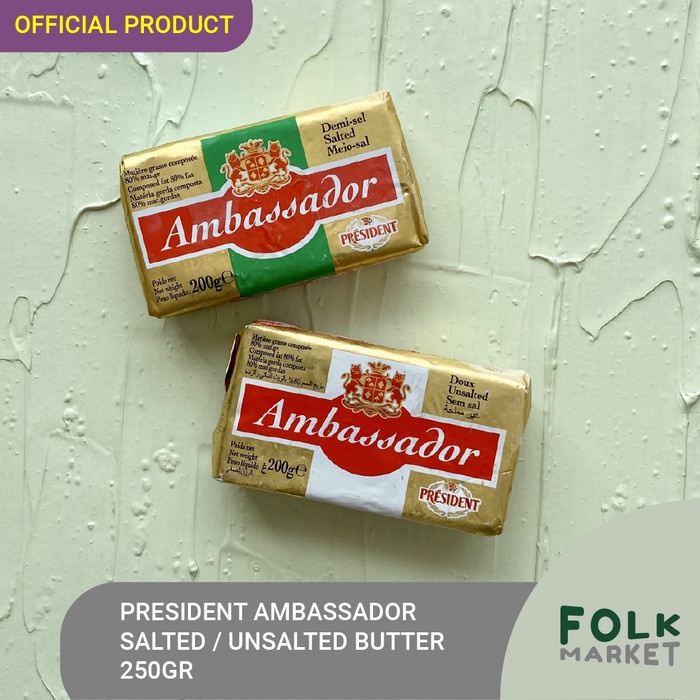 PRESIDENT Ambassador Salted / Unsalted Butter 200gr