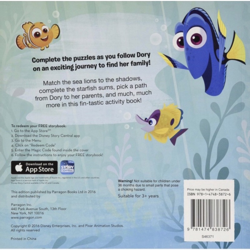 Disney Finding Dory A-Fin-Tastic Adventure Activity Book