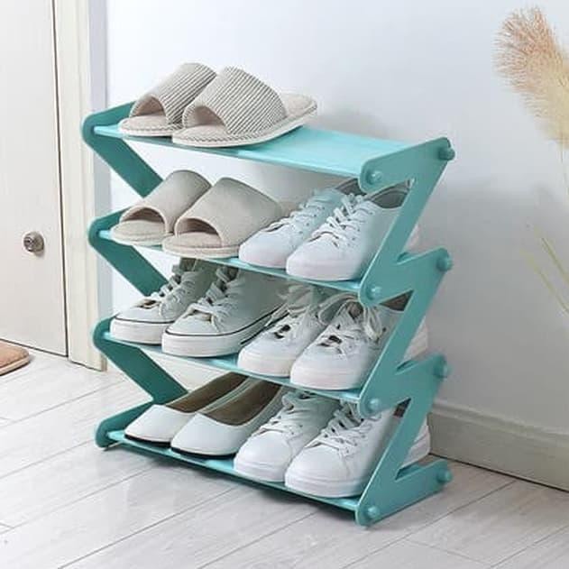 Rak Sepatu Zigzag minimalis / Rak sandal 4 Susun Shoes Rack Sandal Holder Rak sneaker Serbaguna Storage Rak sepatu portable - 4604