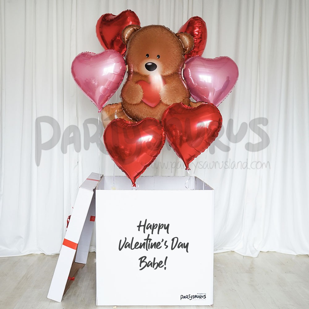 Brown Teddy Mega Floatbox Surprise Balon Box