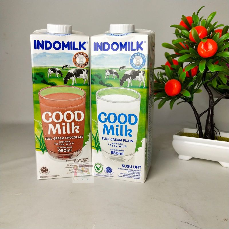 

Indomilk UHT All Varian 950 ML / Indomilk UHT Susu Cair 950 ML Full Cream Cokelat