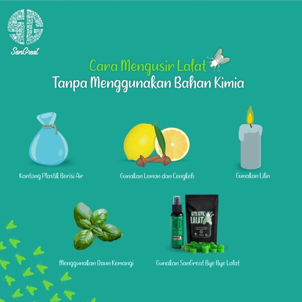 Anti Serangga lalat pengusir lalat gel 70 gr dari SanGreat Bye Bye Lalat non pestisida-aman