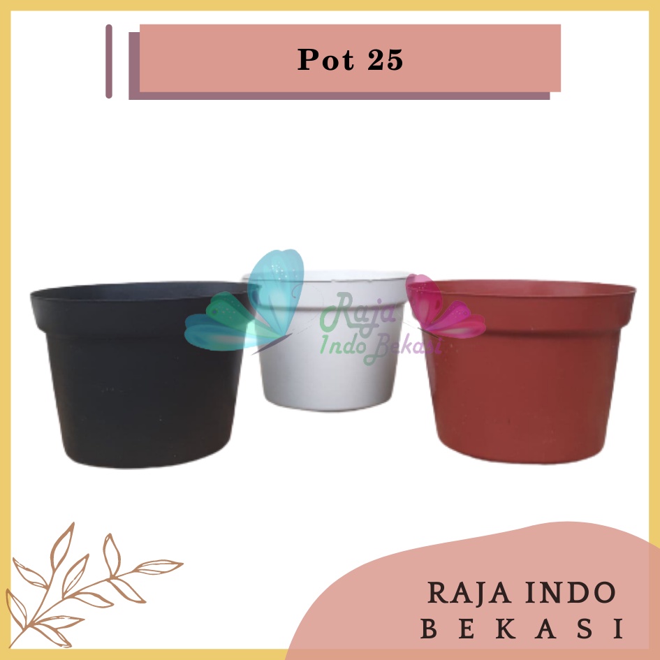 Pot Bunga 25CM Hijau Pot Tanaman Hias Grosir Murah Plastik 25 Cm Bibit Bulat