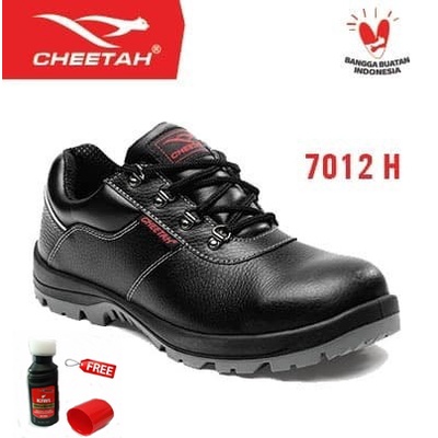 Sepatu Safety Cheetah 7012H FREE Semir Sepatu Kiwi Poles Warna Hitam