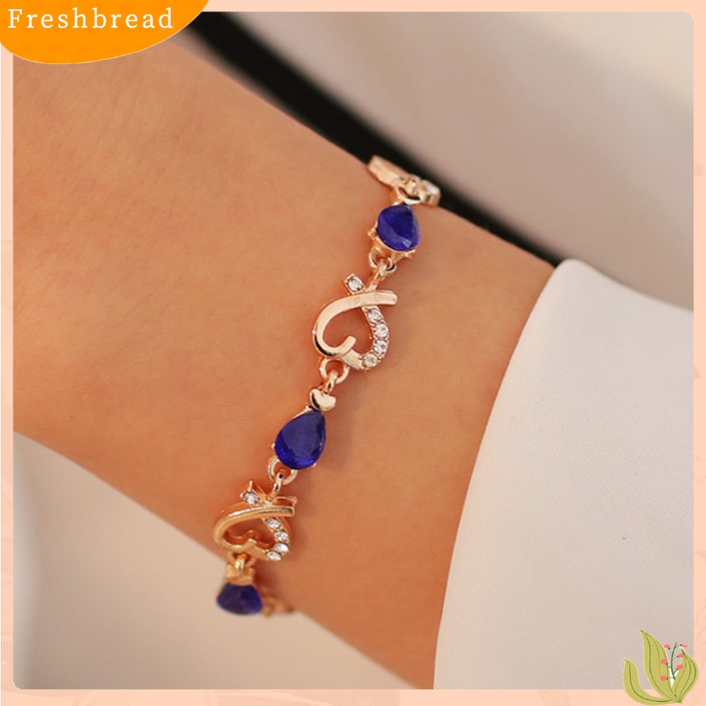 Terlaris Heart Hollow Women Bracelet Zinc Alloy Colorful Rhinestone Chain Bracelet Jewelry Accessory