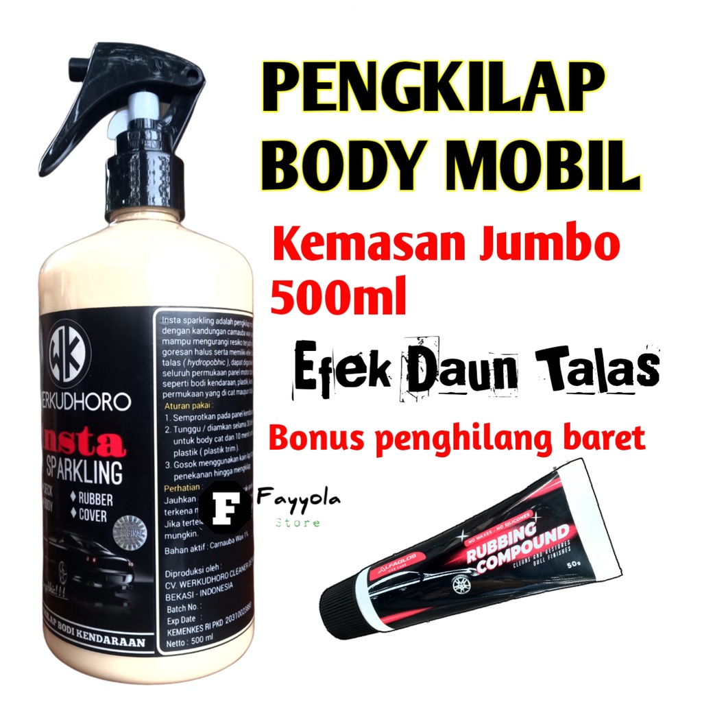 Pengkilap Mobil dan Motor Gratis Rubbing Compound / Pengkilap Body Mobil Warna Hitam Puith Silver Doff dan Gloss