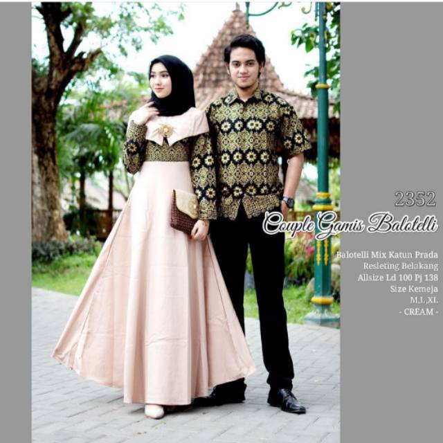 Couple gamis syari modern batik pekalongan