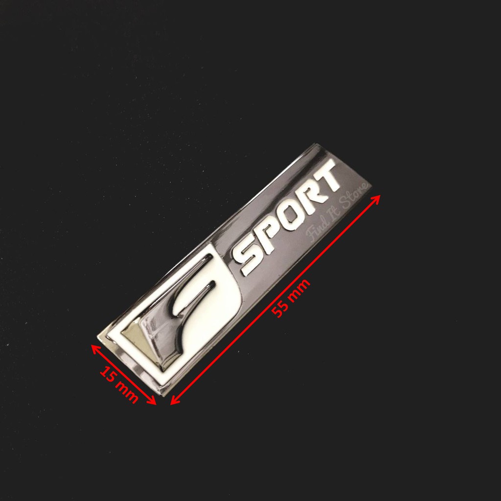 Emblem 3D metal F-Sport badge hitam Fsport F Sport car sticker mobil