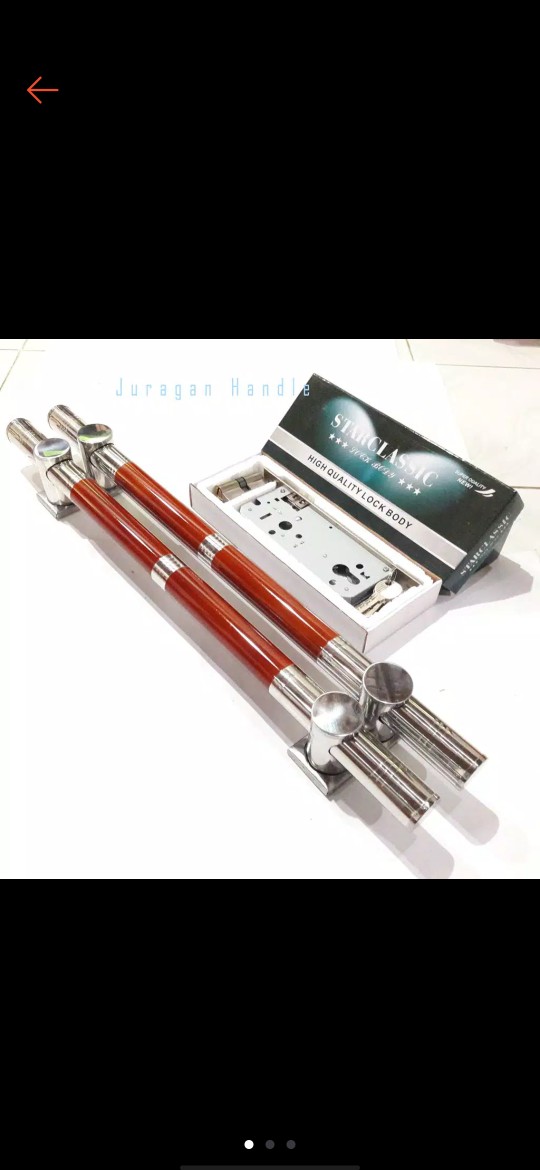 Gagang Pintu Rumah 60 Cm Dan 1 Set Body Kunci Tarikan Pintu Stainless Handle Minimalis