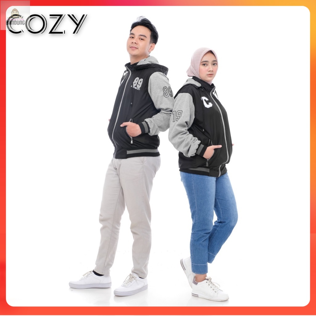 Jaket COUPLE Kombinasi Black-Grey Amazing | Jaket Couple | Jaket Outdoor