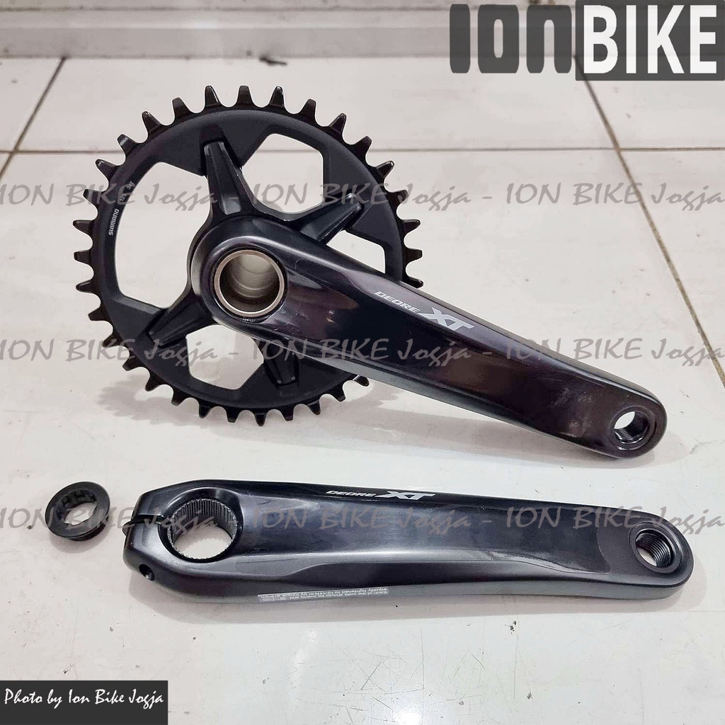 Crank Shimano Deore XT M8100 34T Single Crankset M 8100 34 T Sepeda MTB Ringan Set DeoreXT M-8100 Mu