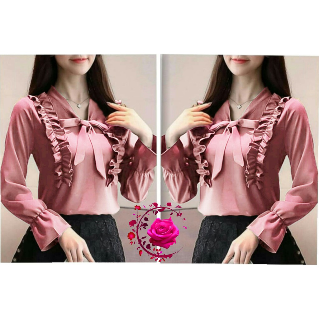 INDOBEST BLOUSE DINI / ATASAN FASHION WANITA / BAJU PESTA LENGAN PANJANG PARTY