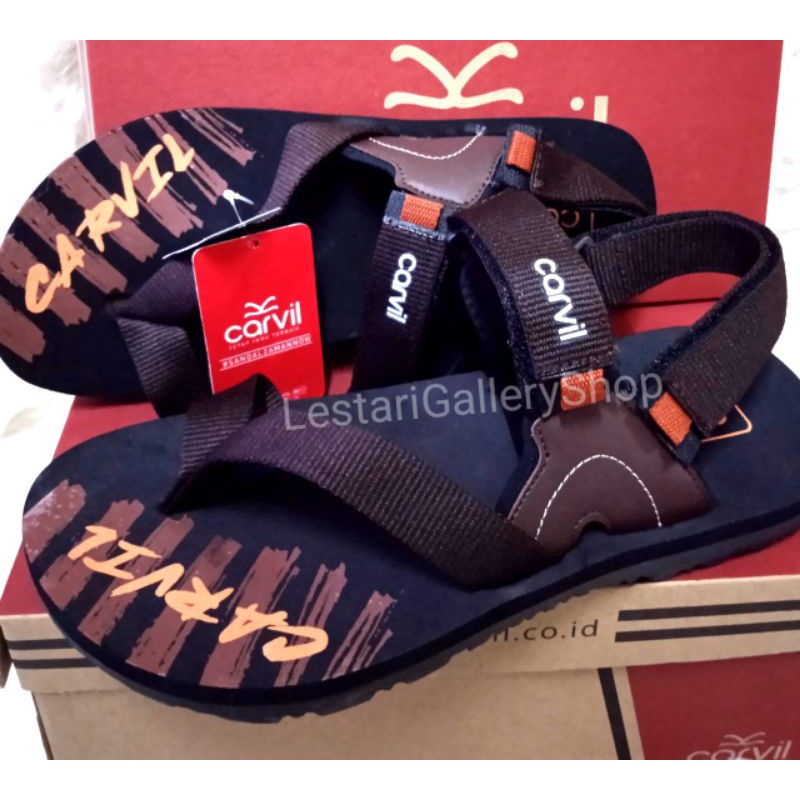 Carvil Sendal Gunung Pria Carvil Original Sandal Gunung Cowok Dewasa Hiking Ringan Awet Bisa COD