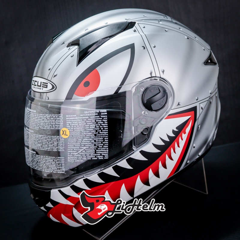 ZEUS HELM ZS811 AL38 | MATT SILVER BLACK | ZS 811 SINGLE VISOR