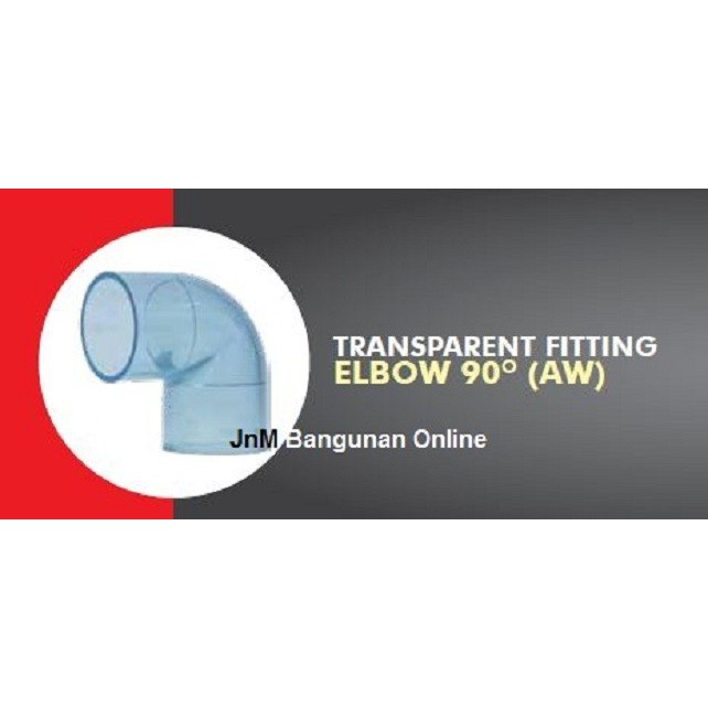Fitting Elbow Transparan AW 1/2" 22mm Sambungan PVC Rucika Knee Keni