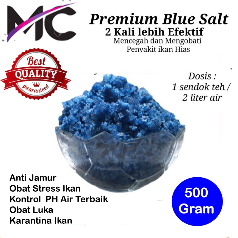 Garam Ikan Cupang Biru Blue Salt Garem Kristal Crystal Aquarium Kolam Guppy Koi Koki Discus Louhan Chana Perawatan Pencegah Penyakit Jamur Whitespot Bakteri