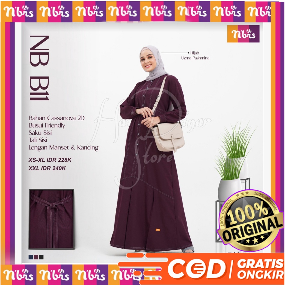 [Terbaru] Nibras Gamis Muslimah NB B11 Ready