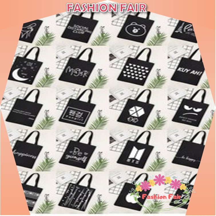 [LOKAL] Fashion Fair - TOTEBAG PAKAI SLETING Tote bag kpop murah wanita custom motif