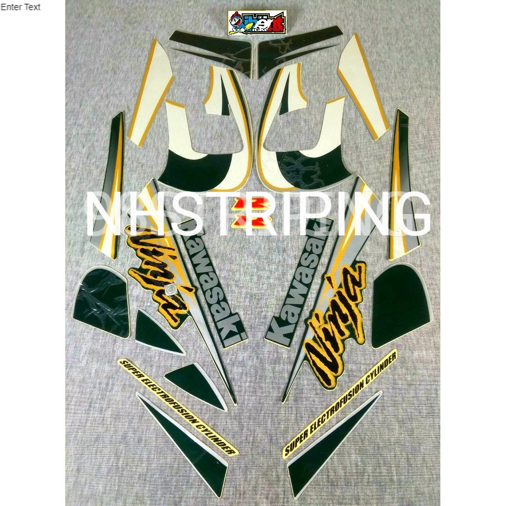 STRIPING STIKER ORI KAWASAKI NINJA R POLET 2004 2005 HIJAU TUA