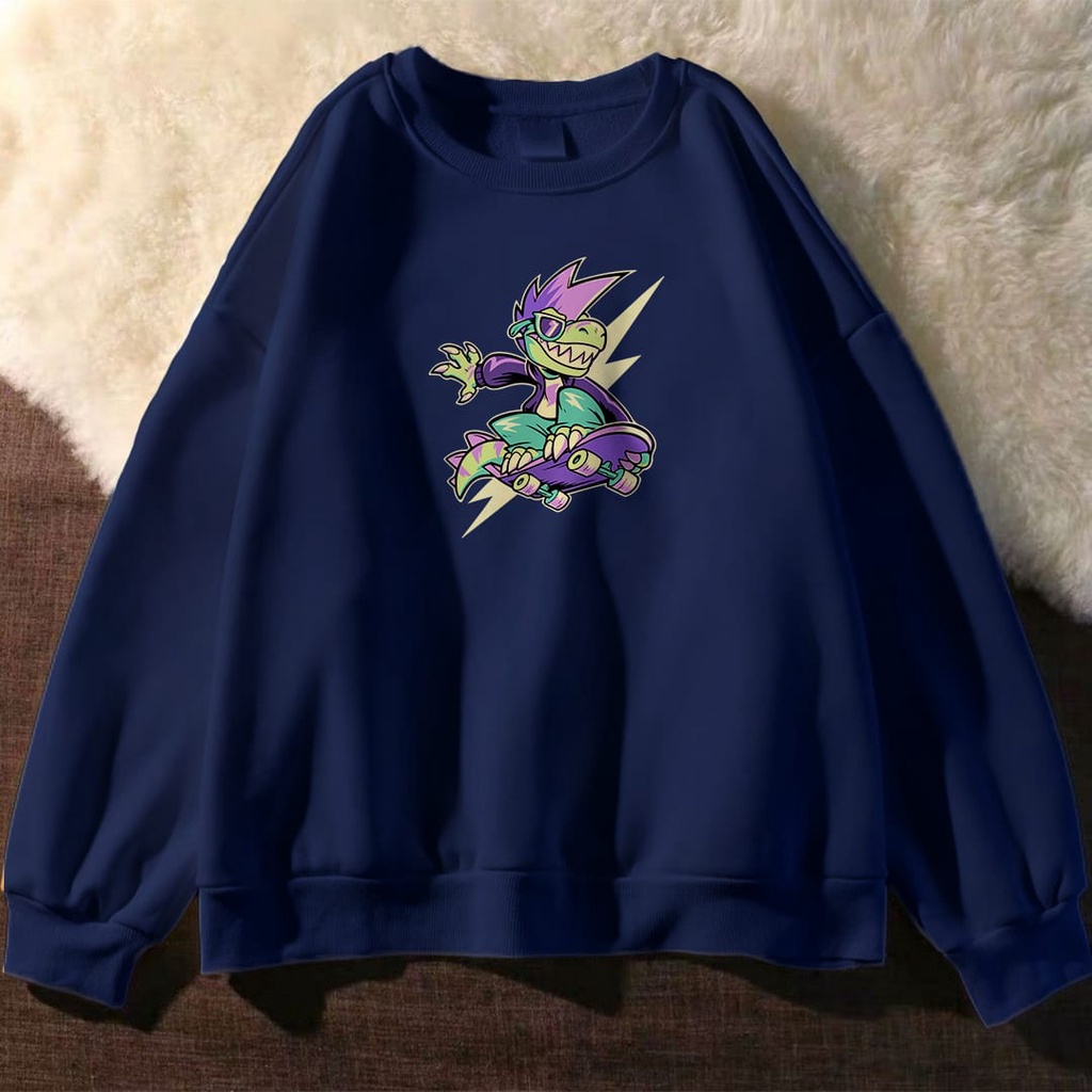 DRAGON SKATE SIZE M - XXL CREWNECK UNISEX - SWEATER TEBAL PREMIUM