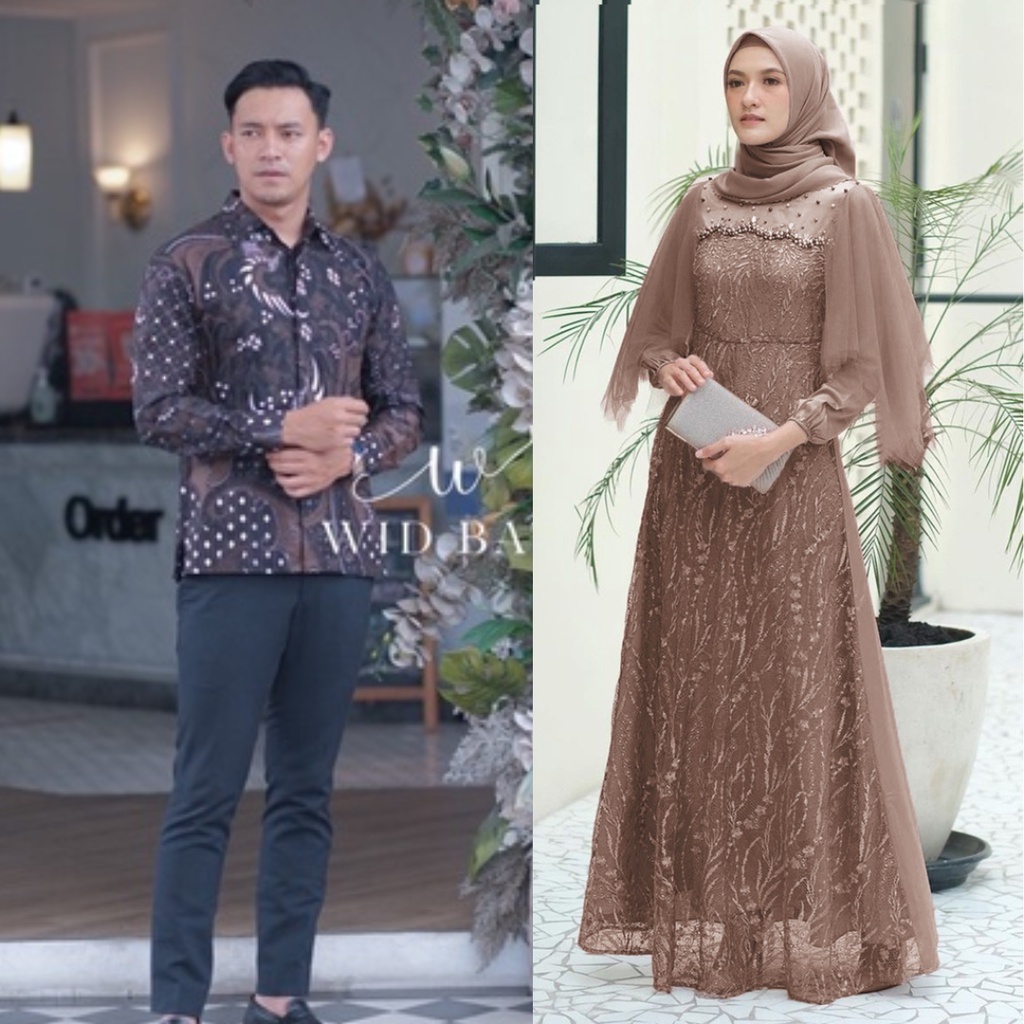 READY JUMBO XXL COD | GAMIS COUPLE ALEENA KEMEJA BATIK LENGAN PANJANG PEKALONGAN BAJU KONDANGAN COUPLE BRUKAT