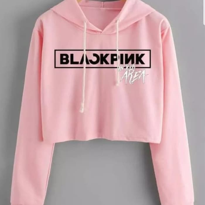 PROMO SWEATER HOODIE CROP BLACKPINK PINK