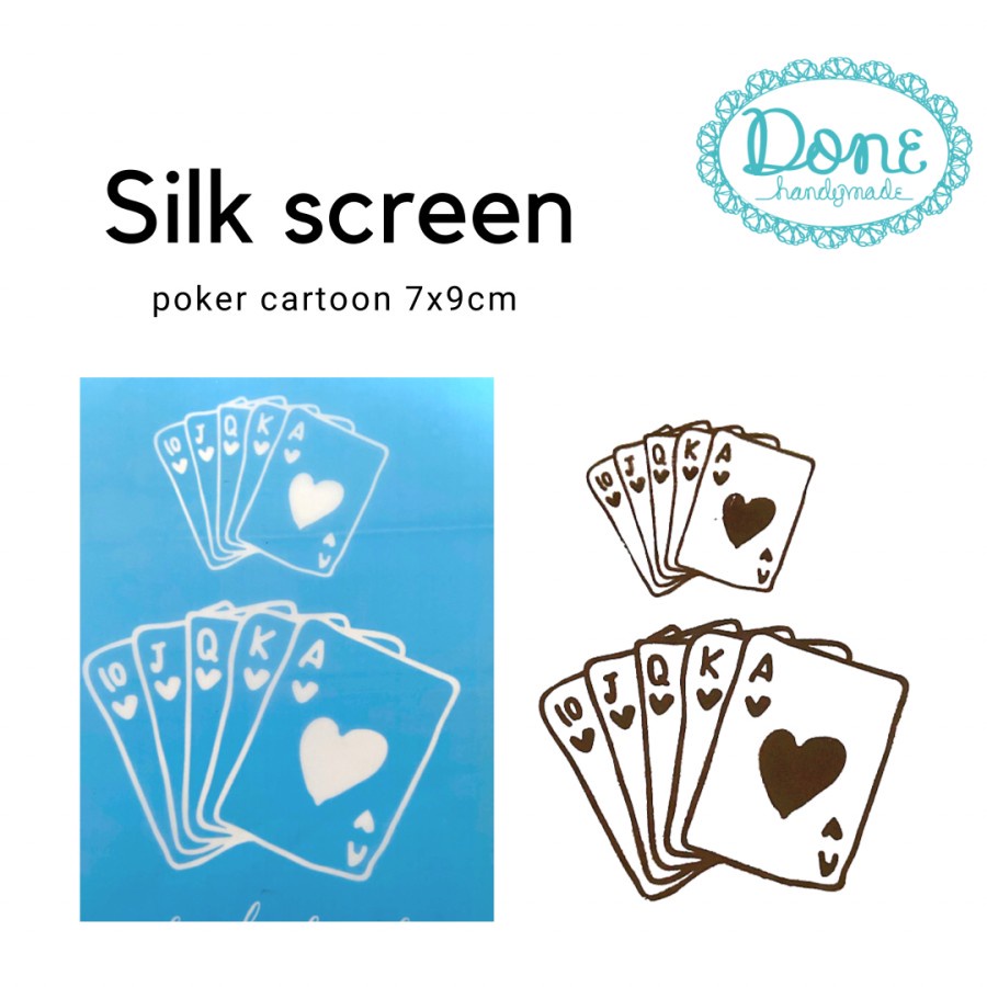 Poker silk screen scrapbooking clay decor handmade decoupage poker L1 alat resin alat dekorasi resin art ss15