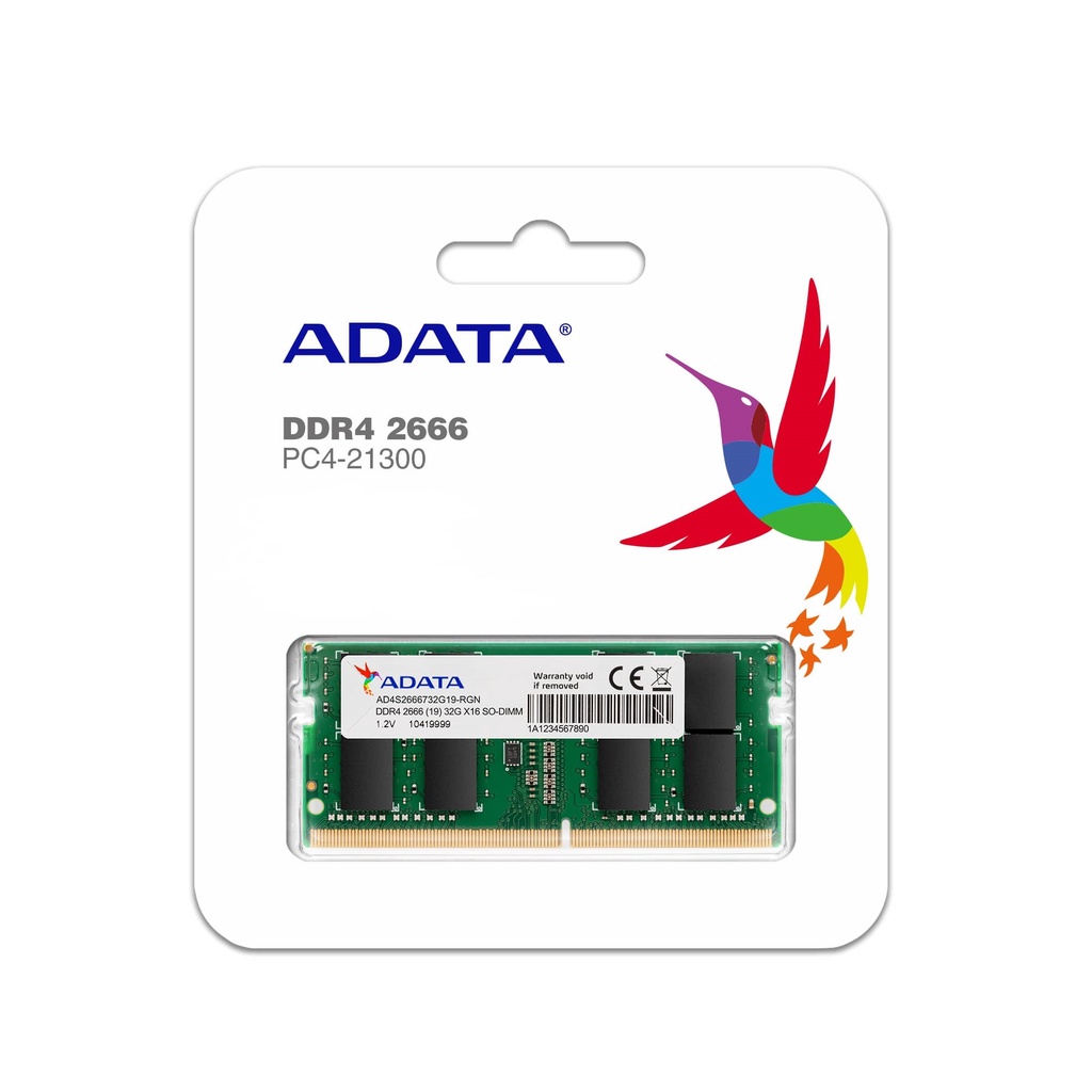 ADATA SODIMM DDR4 Value Series PC21330 Single Channel 4GB, 8GB, 16GB PC21300