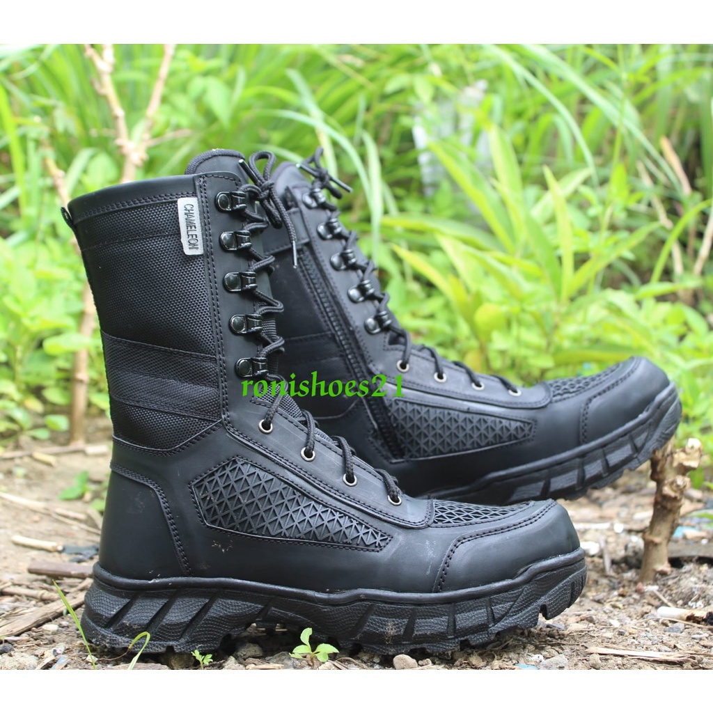 SEPATU SAFETY BOOTS PDL PRIA JATAH LIBRA TNI PORLI SECURITY KERJA LAPANGAN 11INC