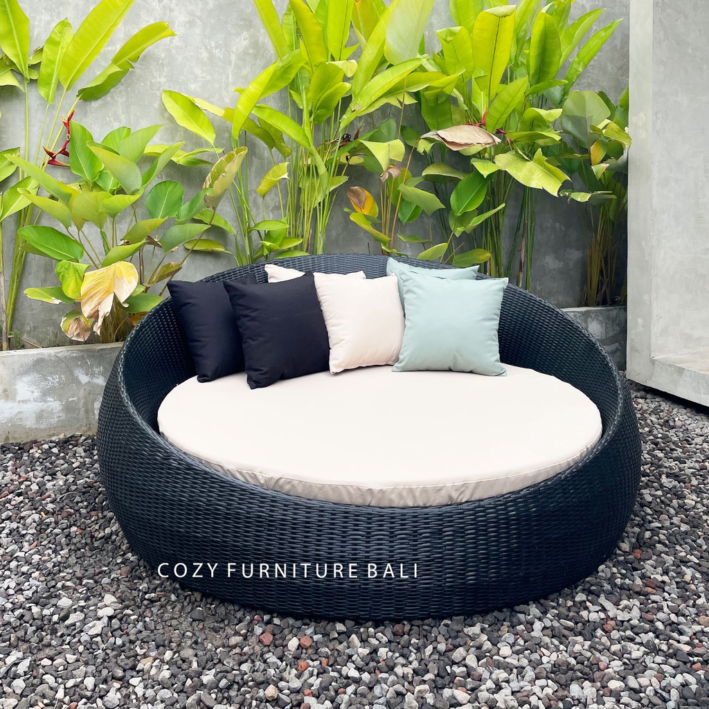 Jual Pool Daybed Kasur Kolam Rotan Bundar Rattan Sofa Bed Synthetic Outdoor Indonesia Shopee